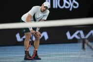 Andy Murray in action against Roberto Bautista Agut at the 2023 Australian Open
